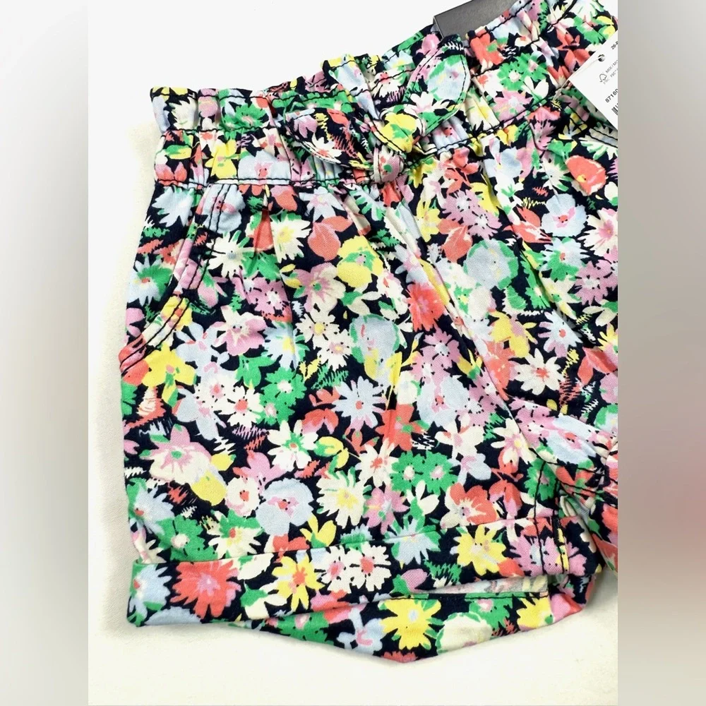 NWT BABY GAP Baby Girls’‎ Floral Elastic Waist Pull-On Shorts Boho Preppy 6-12M